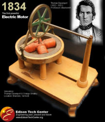 1834, le premier moteur électrique. © Edison Tech Center