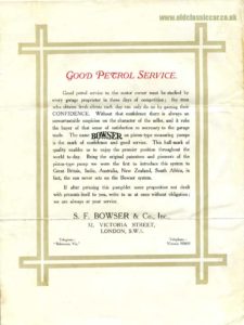 Catalogue de vente Bowser 1922.